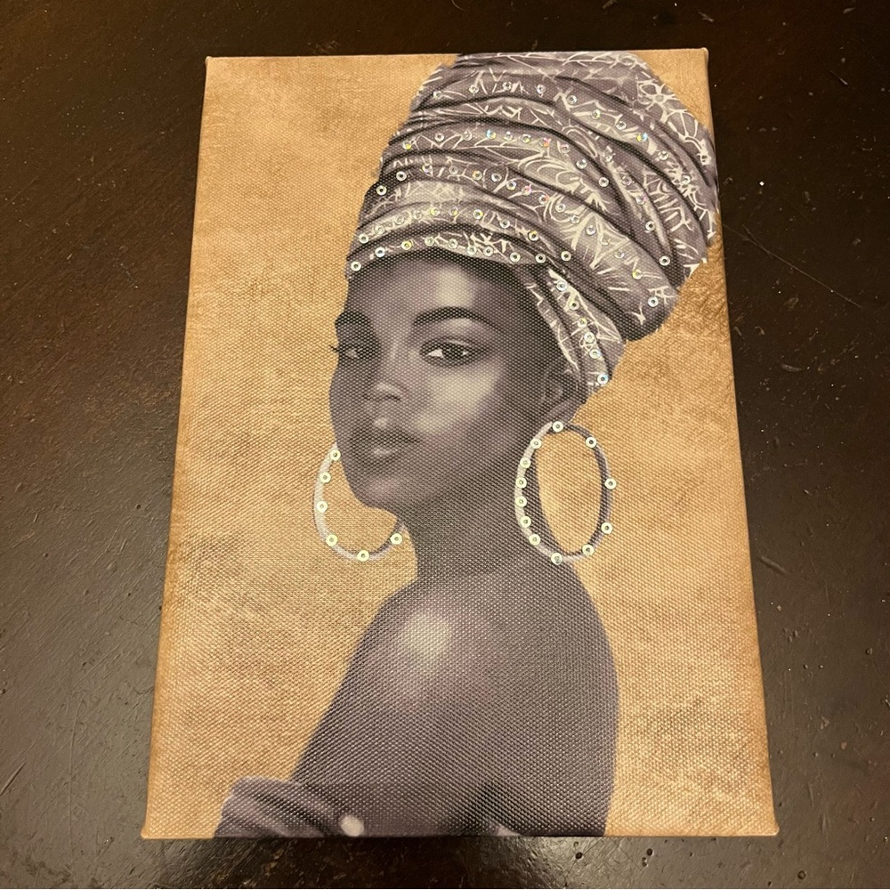 African American Wall Art 7X10 Cream Gold Print Canvas Special Moments